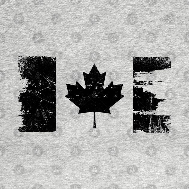 Canadian Flag - Black - Distressed by Raw10